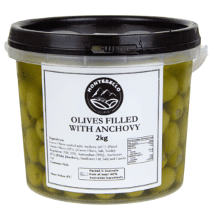 Montebello Gourmet Olives Stuffed W/Anchovies 2KG