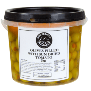 Montebello Gourmet Olives Stuffed W/Sun Dried Tomato 2KG