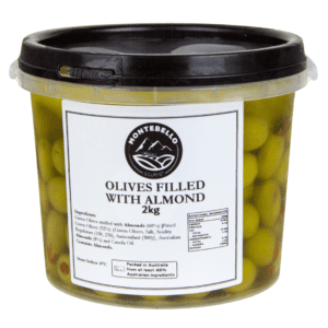 Montebello Gourmet Olives Stuffed W/Almond 2KG