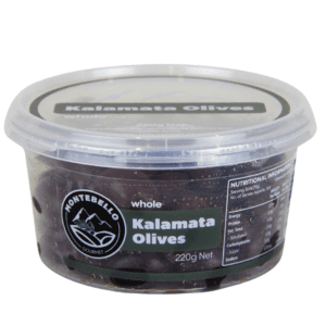 Montebello Gourmet Plain Kalamata Olives  Whole 220g (8)