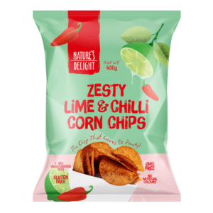 Nature's Delight Corn Chips Zesty Lime and Chilli 400g (16)